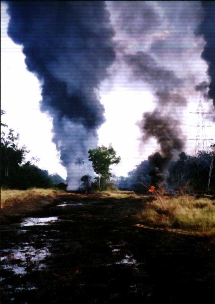 IMAGES FROM ELUME FIRE DISASTER IN URHOBO COUNTRY, NIGERIA'S NIGER DELTA, NOVEMBER 16, 2000: AN OVERVIEW OF THE OIL SPILL FIRE