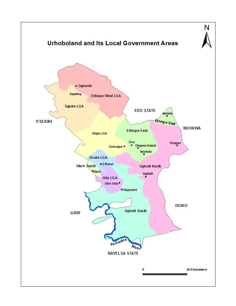 A Map of Urhoboland and Its LGAs