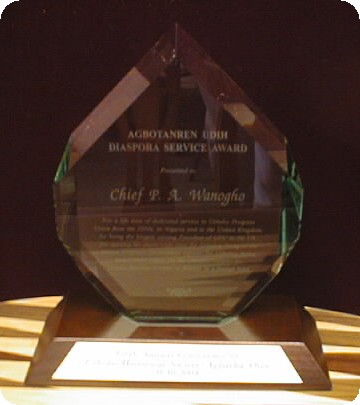 Agbotanren Udih Diaspora Service Award Presented to Chief P. A. Wanogho at Fifth Annual Conference of Urhobo Historical Society
